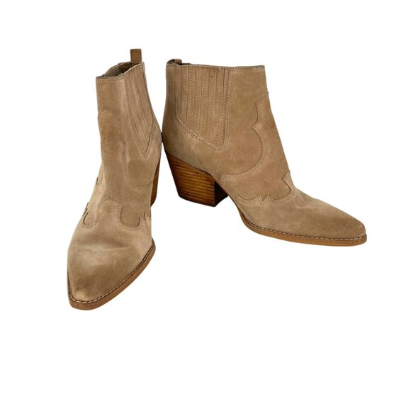 Sam Edelman Winona Womens Western Ankle Boots Size 9 Suede Leather Tan - Picture 6 of 12